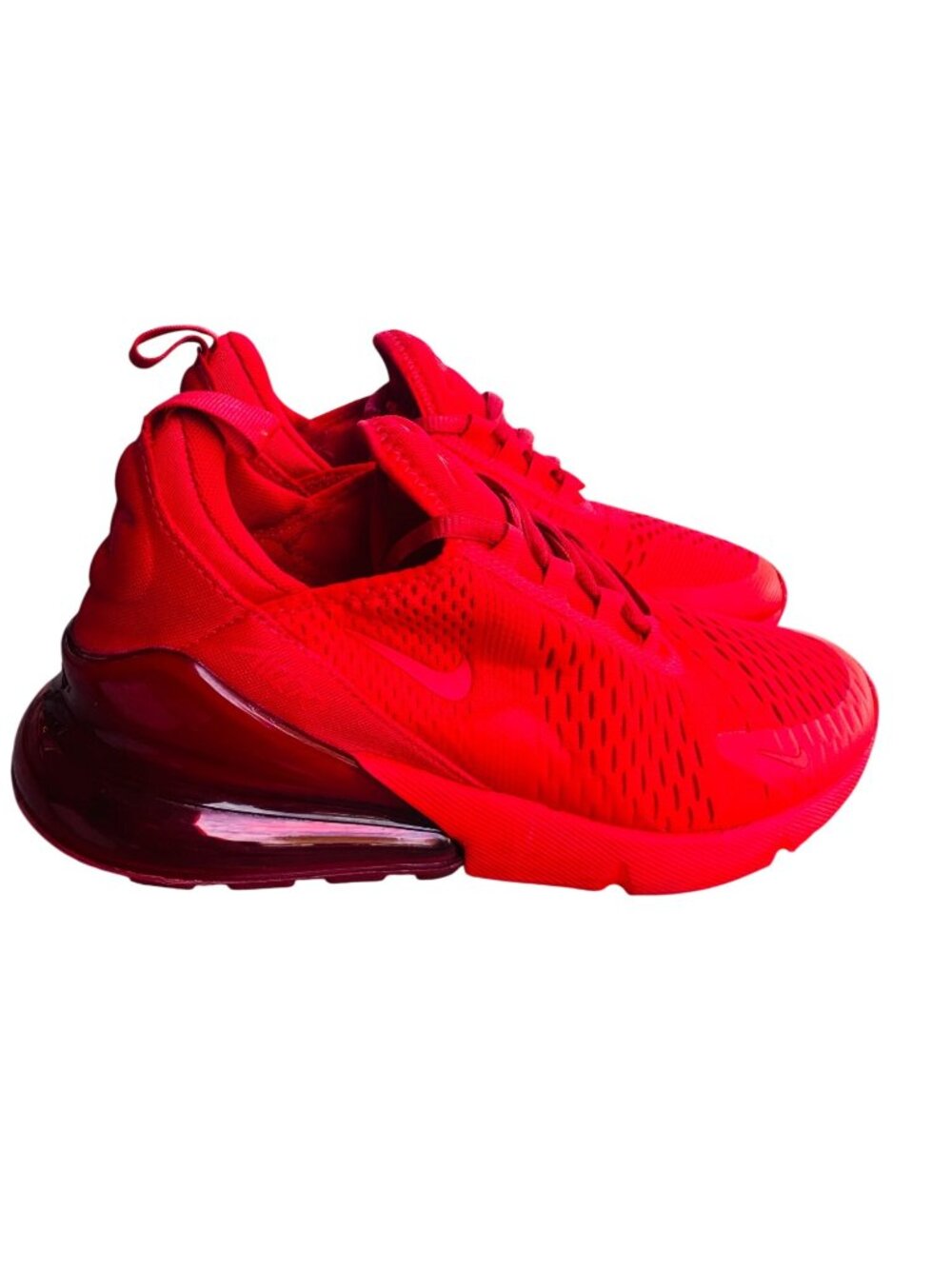 Nike Air Max 270 Triple Red Sneakers CW6987-600 Youth 7Y Women’s 8.5 EU 40